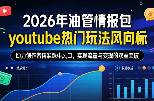 2026年油管情报包，youtube热门玩法风向标，助力创作者精准踩中风口，实现流量与变现的双重突破(更新0330)-九九网创