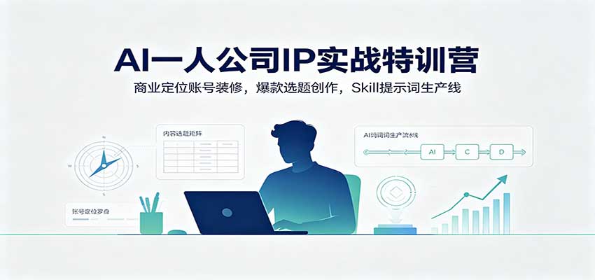 AI一人公司IP实战特训营：商业定位账号装修，爆款选题创作，Skill提示词生产线-九九网创