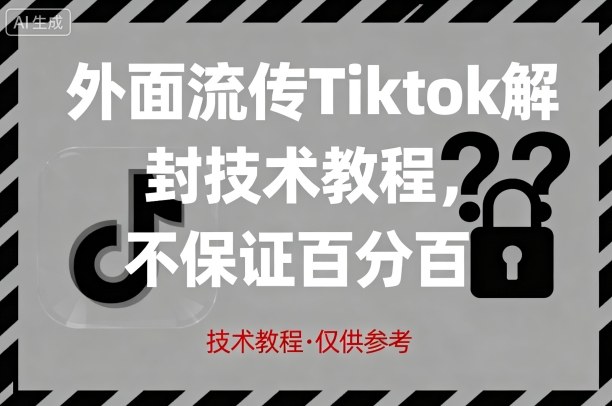 外面流传Tiktok解封技术教程，不保证百分百，具体自测-九九网创