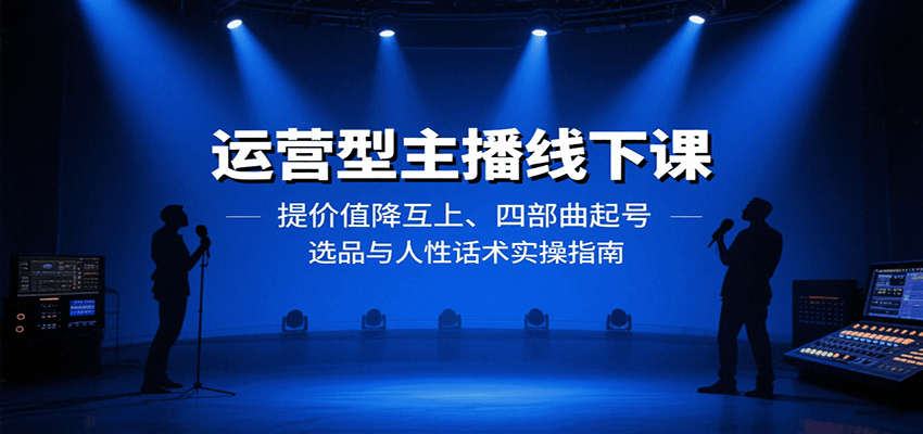 运营型主播线下课：提价值降互上、四部曲起号、选品与人性话术实操指南-九九网创