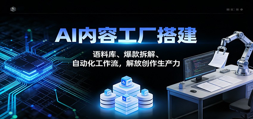 AI内容工厂搭建：语料库、爆款拆解、自动化工作流，解放创作生产力-九九网创