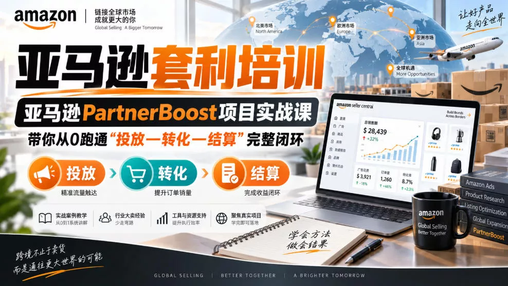 lead菌·亚马逊套利培训，亚马逊partnerboost项目实战课，带你从0跑通”投放—转化—结算”完整闭环-九九网创