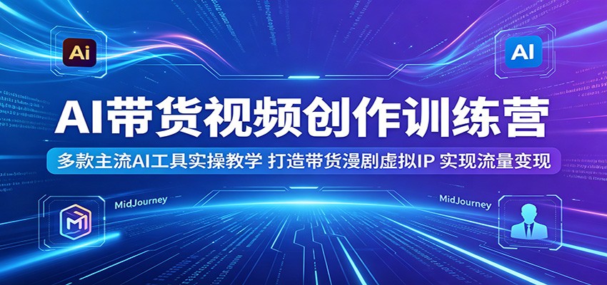 AI带货视频创作训练营:多款主流AI工具实操教学,打造带货漫剧虚拟IP,实现流量变现-九九网创