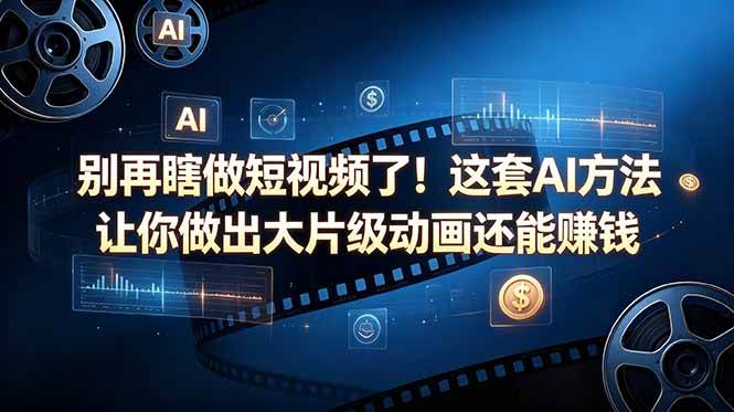 （18549期）别再瞎做短视频了！这套 AI 方法让你做出大片级动画还能赚钱【原创双语字幕】-九九网创