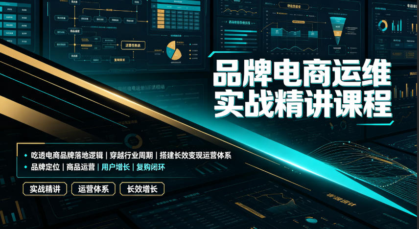 品牌电商运维实战精讲课程｜吃透电商品牌落地逻辑、穿越行业周期、搭建长效变现运营体系-九九网创