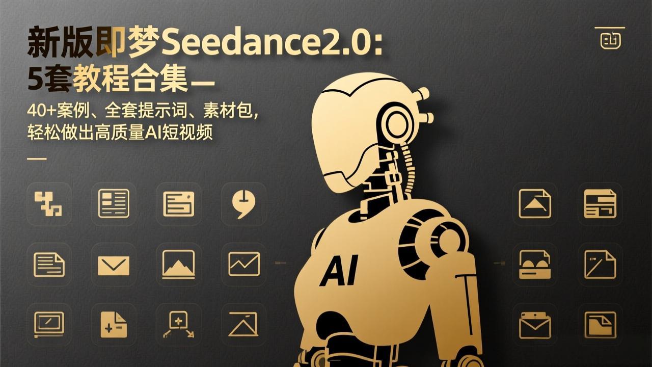 新版即梦Seedance2.0：5套教程合集，40+案例、全套提示词、素材包，轻松做出高质量AI短视频-九九网创
