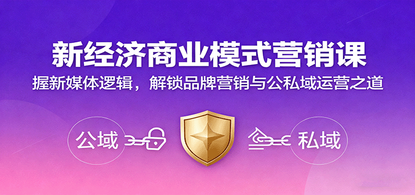 新经济商业模式营销课，握新媒体逻辑，解锁品牌营销与公私域运营之道-九九网创
