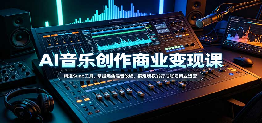 AI音乐创作商业变现课：精通Suno工具，掌握编曲混音改编，搞定版权发行与账号商业运营-九九网创