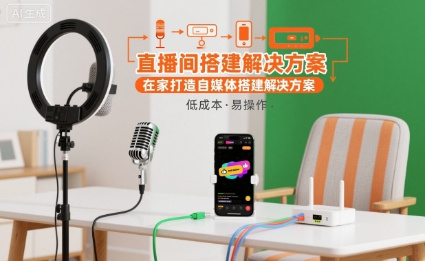 直播间搭建解决方案，在家打造自媒体搭建解决方案-九九网创