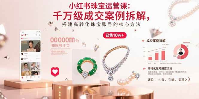 （15742期）小红书珠宝运营课：千万级成交案例拆解，搭建高转化珠宝账号的核心方法-九九网创