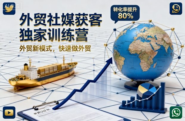 外贸社媒获客独家训练营,外贸新模式,快速做外贸(更新26年3月)-九九网创