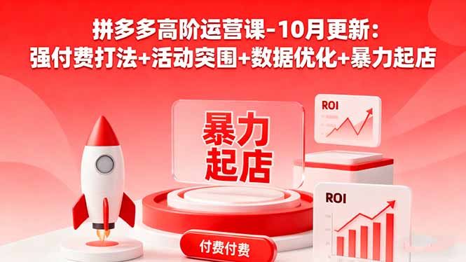 拼多多高阶运营课-10月更新：强付费打法+活动突围+数据优化+暴力起店-九九网创