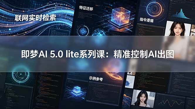 （18962期）即梦AI 5.0 lite实战课：联网实时检索+特征迁移+指令遵循+示例参考，精准控制AI出图-九九网创