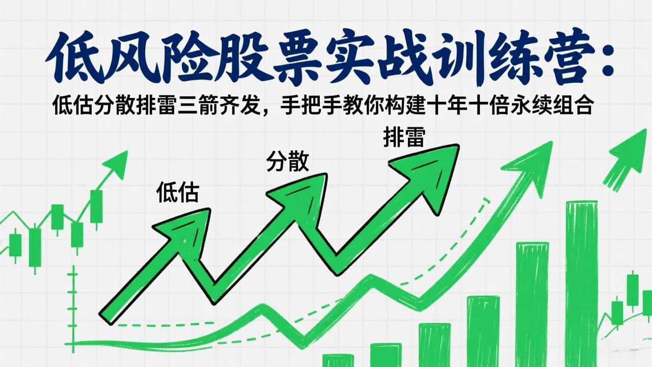 低风险股票实战训练营：低估分散排雷三箭齐发，手把手教你构建十年十倍永续组合-九九网创