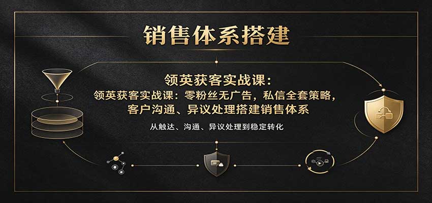 领英获客实战课:零粉丝无广告,私信全套策略,客户沟通、异议处理搭建销售体系-九九网创