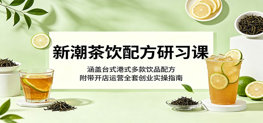 新潮茶饮配方研习课:涵盖台式港式多款饮品配方,附带开店运营全套创业实操指南-九九网创