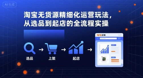 淘宝无货源精细化运营玩法，从选品到起店的全流程实操-九九网创