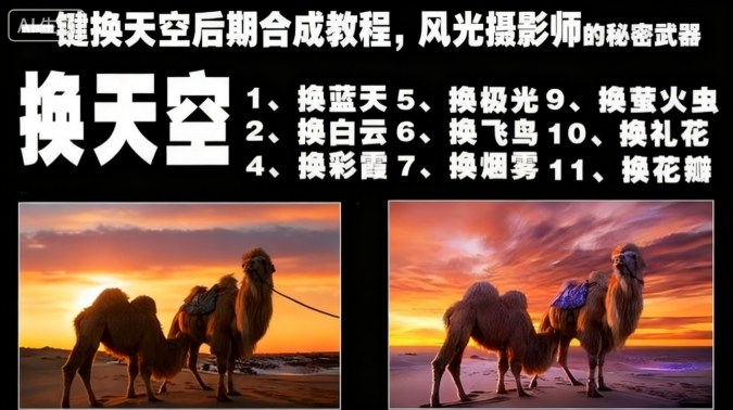 一键换天空后期合成教程，风光摄影师的秘密武器-九九网创