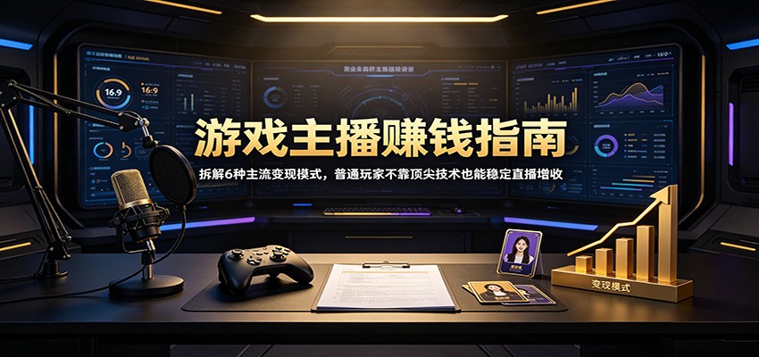 游戏主播赚钱指南：拆解6种主流变现模式，普通玩家不靠顶尖技术也能稳定直播增收-九九网创