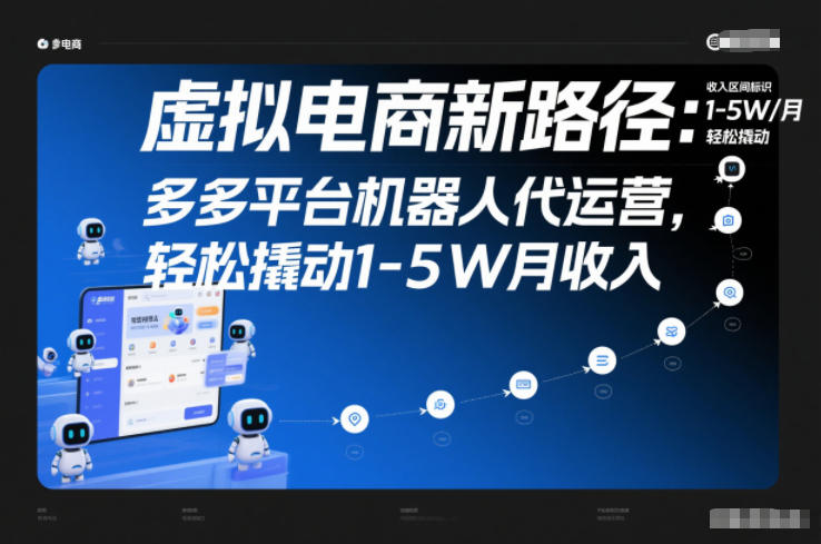 虚拟电商新路径：多多平台机器人代运营，轻松撬动1-5W月收入【揭秘】-九九网创