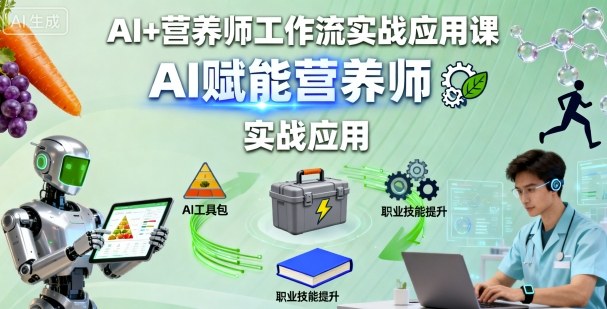 AI+营养师工作流实战应用课，AI赋能营养师-九九网创