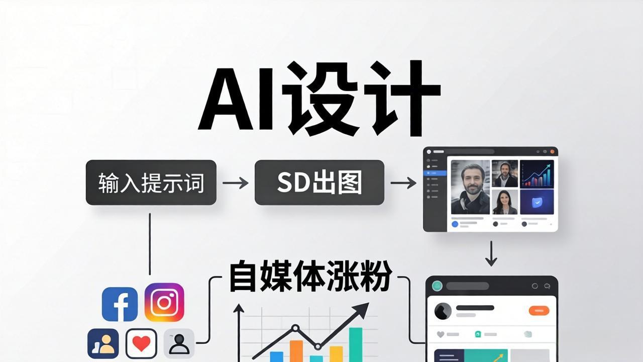 人人都是AI设计师：SD出图+自媒体涨粉一站教学，告别图文素材焦虑，AI设计让你轻松避开内卷-九九网创