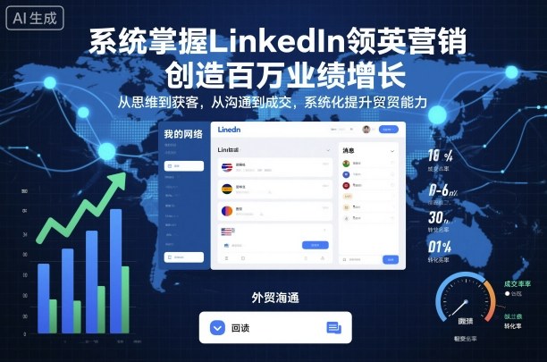系统掌握LinkedIn领英营销，创造百万业绩增长，从思维到获客，从沟通到成交，系统化提升外贸能力-九九网创