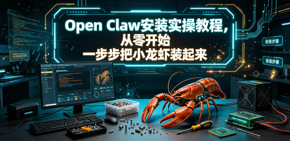 Open Claw安装实操教程，从零开始一步步一步步把小龙虾装起来-九九网创
