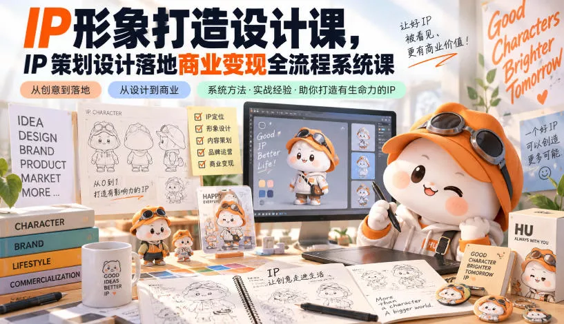 IP形象打造设计课，IP策划设计落地商业变现全流程系统课-九九网创