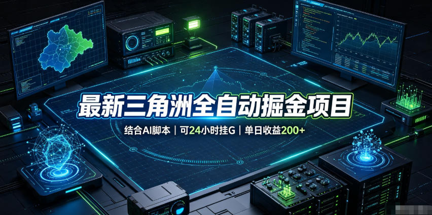 最新三角洲全自动掘金项目，结合AI脚本，可24小时挂G，单日收益200+【揭秘】-九九网创