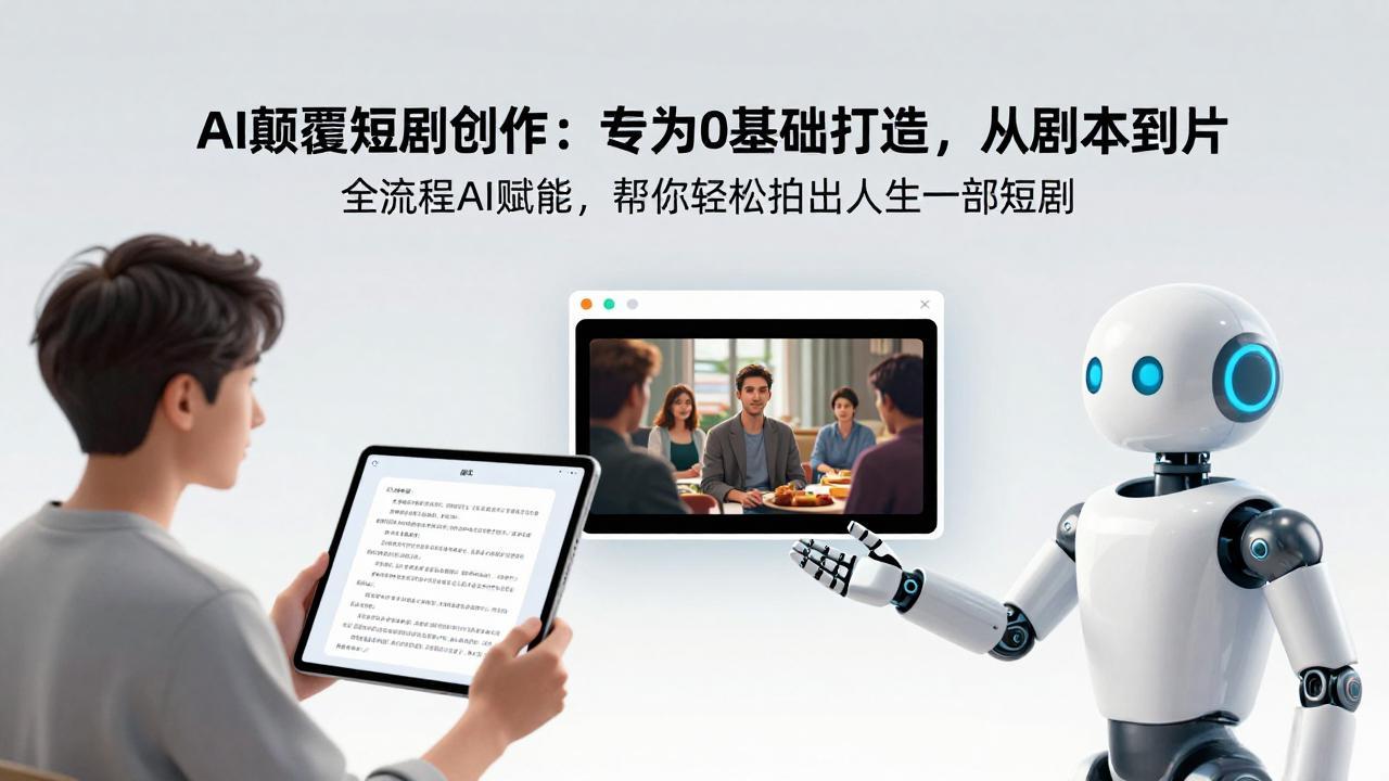AI颠覆短剧创作：专为0基础打造，从剧本到成片全流程AI赋能，帮你轻松拍出人生第一部短剧-九九网创
