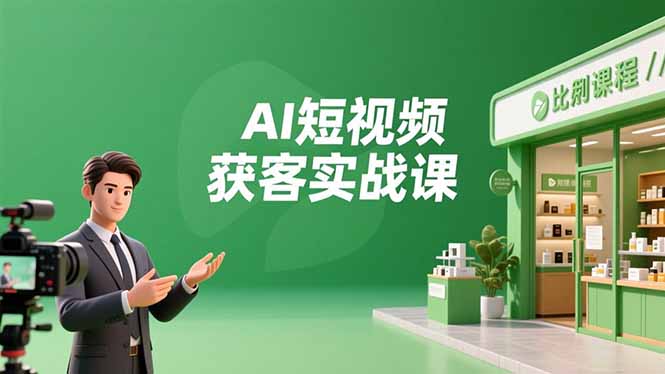 AI短视频获客实战课，数字人创作、实体行业应用、精准引流，30天获取客源月入6万+-九九网创