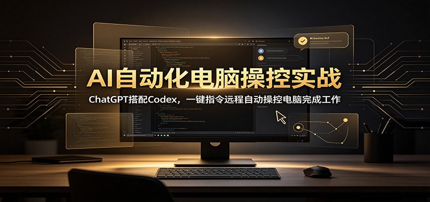 AI自动化电脑操控实战：ChatGPT搭配Codex，一键指令远程自动操控电脑完成工作-九九网创