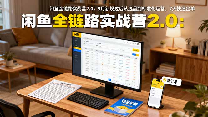 闲鱼全链路实战营2.0：9月新规过后从选品到标准化运营，7天快速出单-九九网创