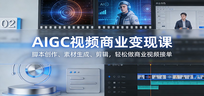 AIGC视频商业变现课：脚本创作、素材生成、剪辑，轻松做商业视频接单-九九网创