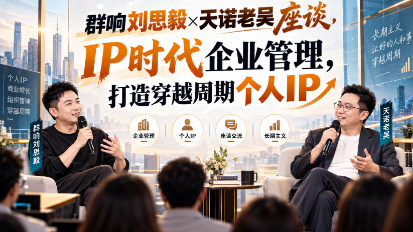 群响刘思毅×天诺老吴座谈，IP时代企业管理，打造穿越周期个人IP-九九网创