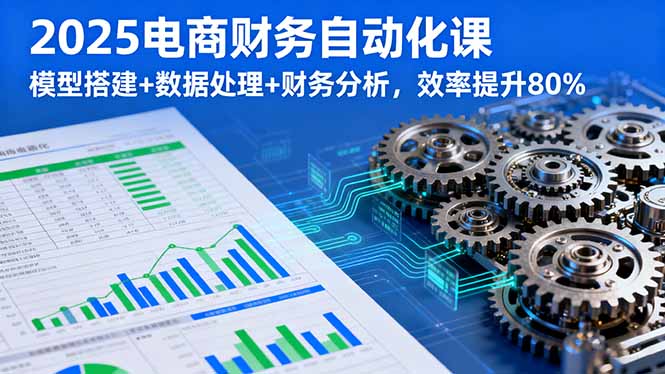 2025电商财务自动化课，模型搭建+数据处理+财务分析，效率提升80%-九九网创