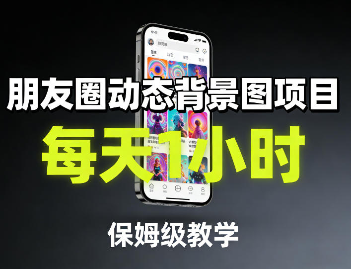 朋友圈动态背景图项目，每天1小时，保姆级教学-九九网创