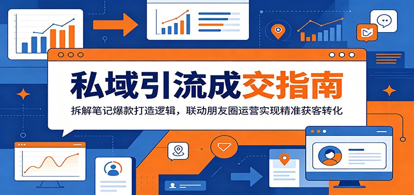 私域引流成交指南：拆解笔记爆款打造逻辑，联动朋友圈运营实现精准获客转化-九九网创