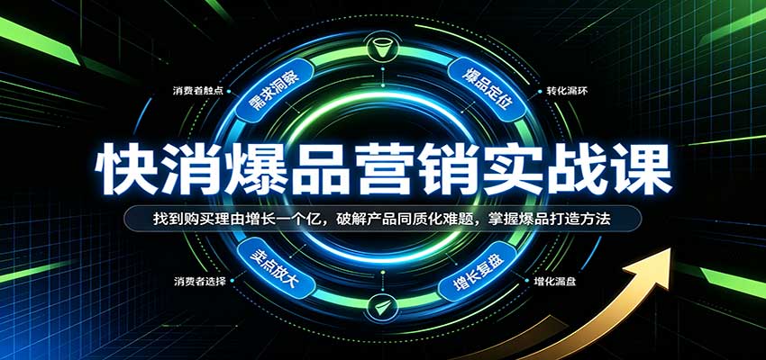 快消爆品营销实战课:找到购买理由增长一个亿,破解产品同质化难题,掌握爆品打造方法-九九网创