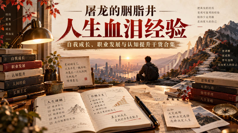 屠龙的胭脂井人生血泪经验｜自我成长、职业发展与认知提升干货合集【文档】-九九网创