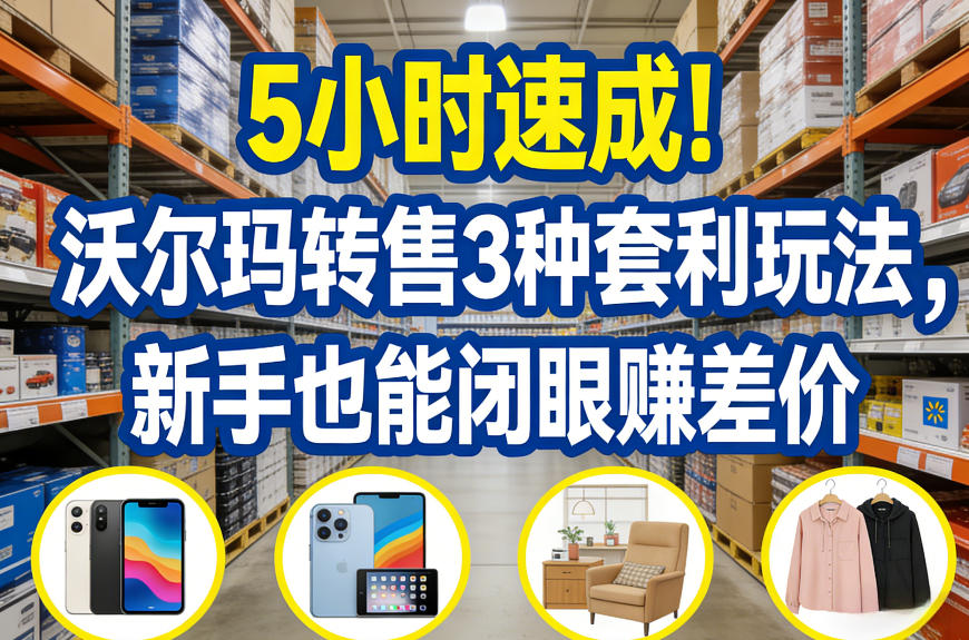 5小时速成！沃尔玛转售3种套利玩法，新手也能闭眼賺差价-九九网创