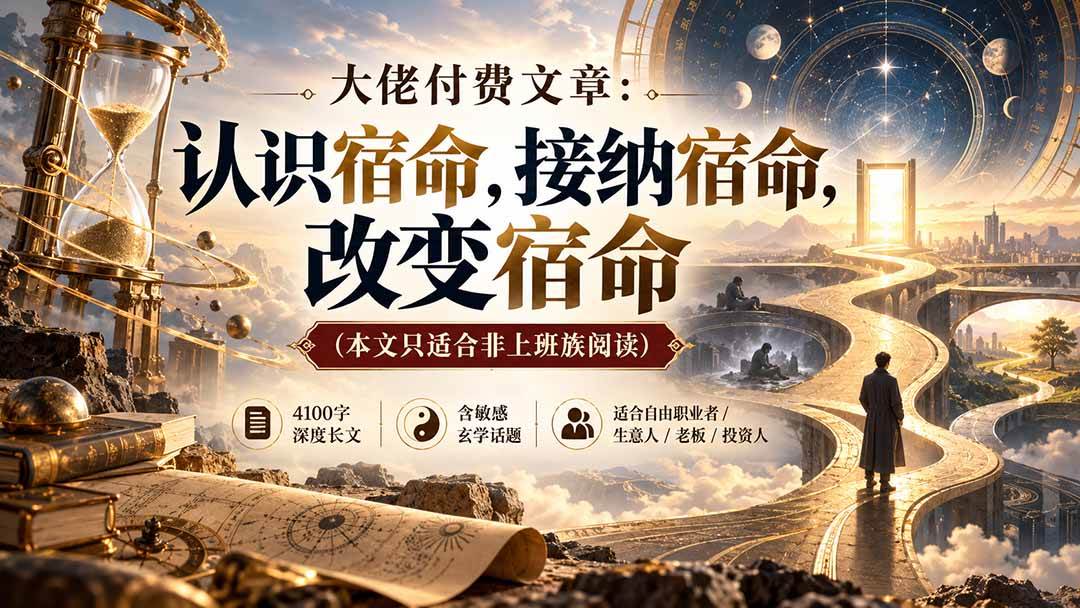 （20673期）【无水印】大佬付费文章：认识宿命，接纳宿命，改变宿命（本文只适合非上班族阅读）-九九网创