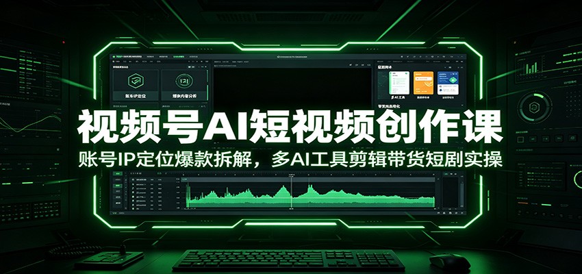 视频号AI短视频创作课：账号IP定位爆款拆解，多AI工具剪辑带货短剧实操-九九网创