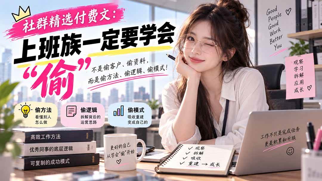 （20423期）社群精选付费文：上班族一定要学会“偷“-九九网创