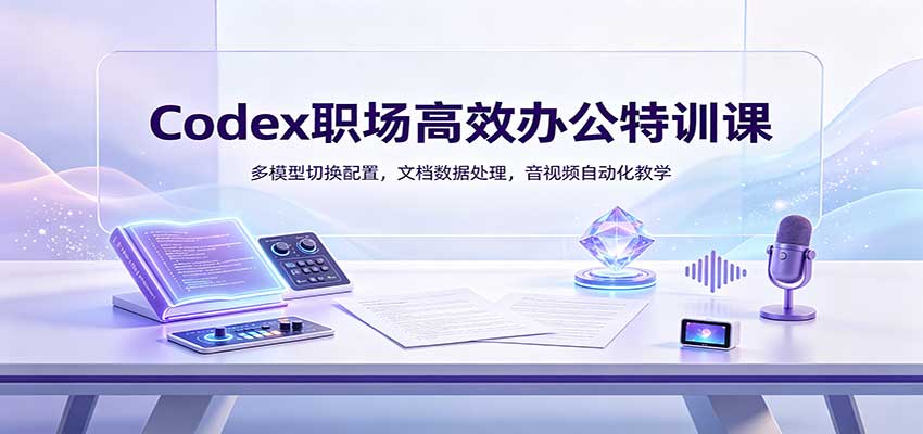 Codex职场高效办公特训课：多模型切换配置，文档数据处理，音视频自动化教学-九九网创
