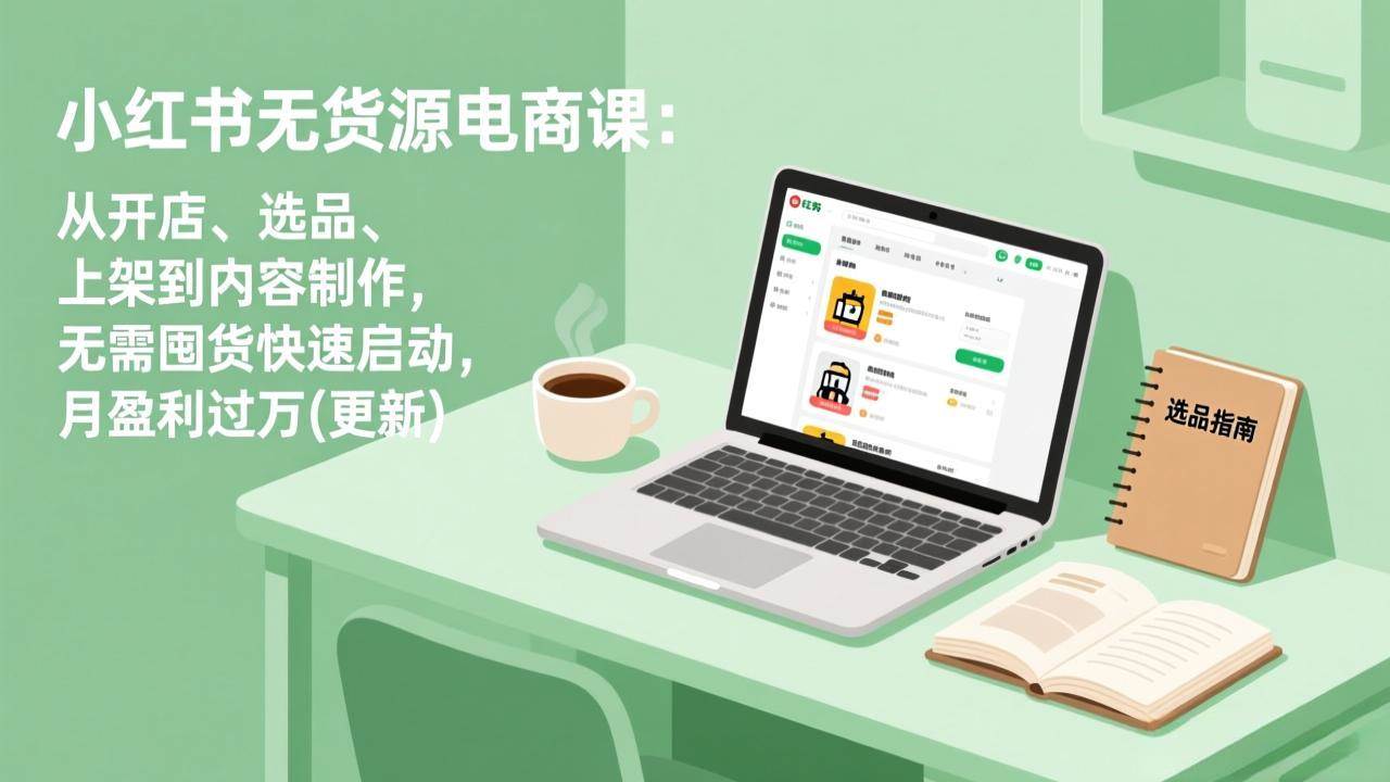 （19003期）小红书无货源电商课(6月22更新)：从开店、选品、上架到内容制作，无需囤货快速启动，月盈利过万-九九网创