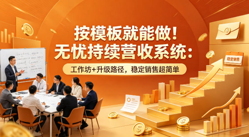 按模板就能做！无忧持续营收系统：工作坊+升级路径，稳定销售超简单【原创双语字幕】-九九网创