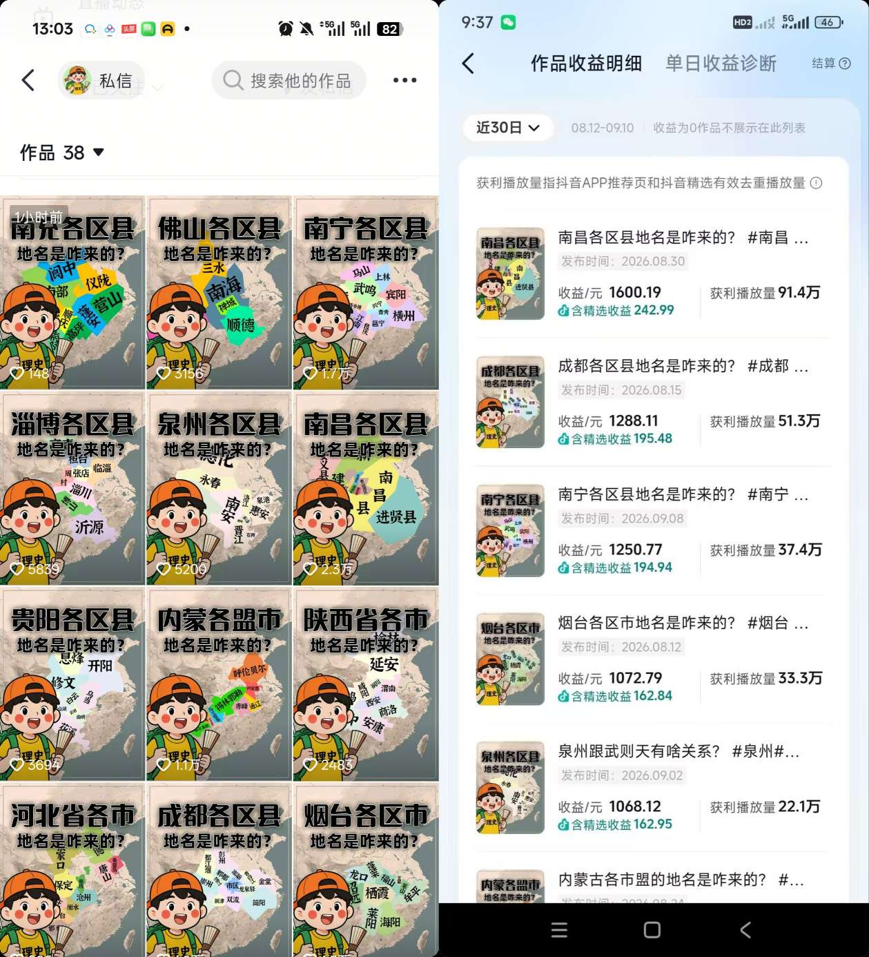 抖音3.2W粉博主理史游记AI历史游记短视频教学,热门赛道条条爆赞,单条独家精选收益1k+-九九网创
