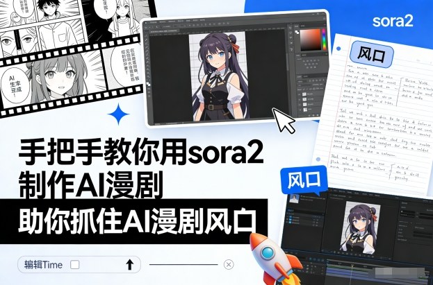 手把手教你用sora2制作AI漫剧，助你抓住AI漫剧风口-九九网创